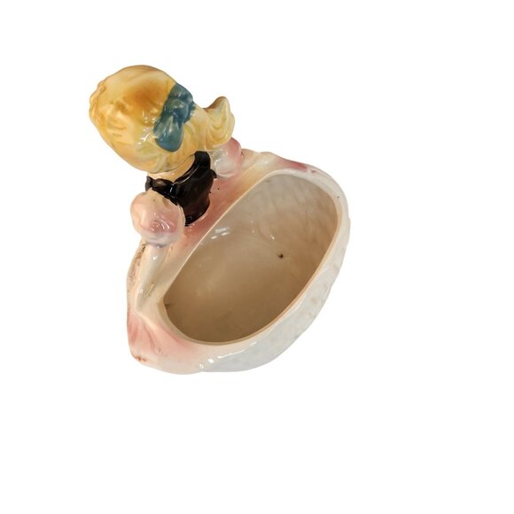 Ruebens Originals Ceramic Planter Pink Gown Blonde Girl Figurine Vintage 526 Lab - Picture 10 of 11